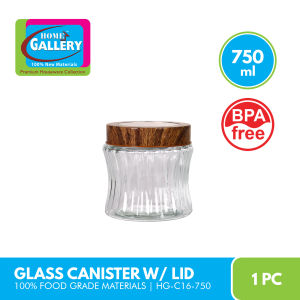 Home Gallery Glass Canister with Lid 750ml 1100ml (Per Piece) | Food Contact Safe | Odor Free and Stain Free | BPA Free