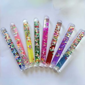 MARINI Rotating Decompression Liquid Glitter Flashing Stick in-Oil 15cm Rotating Stick Toy Sensory Stress Relief Fidget Toy Soothing
