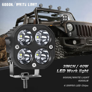 ไฟตัดหมอก12V สองสี3นิ้ว60Wไฟบาร์รถมอเตอร์ไซค์ LED ลำแสงตัดกันออฟโรด DRL 4X4เรือรถบรรทุกรถแทรกเตอร์