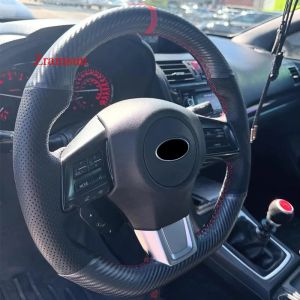 Kaly Customized Car Steering Wheel Cover For Subaru WRX 2019 Year Matte Carbon Fiber Leather With Openwork Leather Disign Hand Sewn Q9Z6P