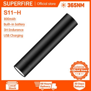 SUPERFIRE Flashlight S11-H UV Flashlight 365 Ultraviolet Woods lamp Built-in 18650 Li-ion battery USB Charging Mini Portable Pet skin detection Torch Light Jewelry Jade Fluoresce Detector Christmas gift Birthday gift