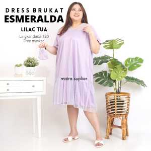 DRESS BRUKAT TILE POLKADOT SUPER MEWAH ESMERALDA