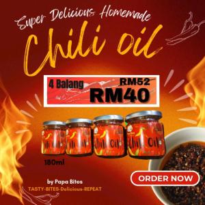 Promo 4 Balang Chili Oil Homemade By Papa Bites / Sambal 100% HALAL Murah