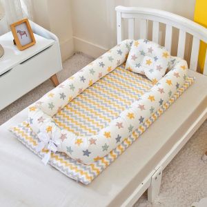 Baby Bed Set With Pillow Portable Baby Folding Bed Baby Travel Bed Infant Toddler Outdoor Pure Cotton Removable Washable Cradle For Newborn Baby Bed For Boys Girls Babybed Newborn