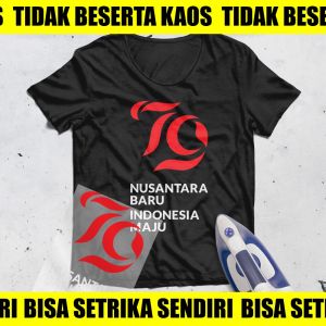 Sablon Print DTF Digital Agustusan Logo HUT RI 79 Nusantara Baru Indonesia Maju Siap Setrika Sendiri
