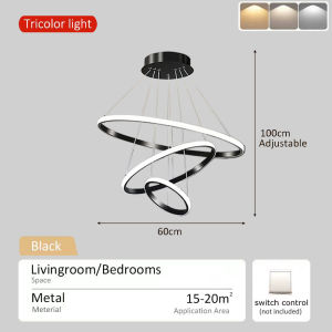 Chandelier Modern Design Tricolor Ceiling Light Nordic LED Pendant Light Adjustable Living Dining Bedroom Kitchen Hanging Lamp ALINLT