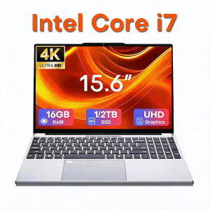 【Install office software】15.6" New Laptop Intel i7-8500Y Silver gaming laptop Windows 1116GB RAM 1/2TB SSD IPS 4K Ultra HD 3 year warranty+COD Fingerprint Unlock Computer