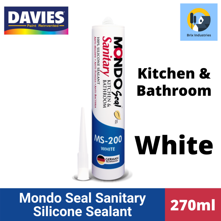 Mondo Seal Sanitary Silicone Sealant 270ml White MS-200 Davies Anti ...