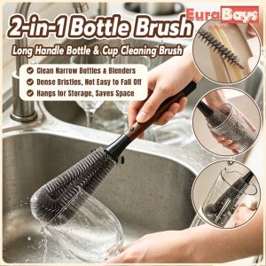 E.B. 2-in-1 Long Handle Cleaning Brush Bottle & Cup and Straw Cleaning Brush 1Pc