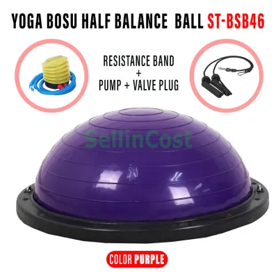 SellinCost Bosu Ball Trainer 46cm / 58cm Balance Disc Ball Semicircle Half Yoga Disc Gym Workout Balls Exercise Training Bola Gym Bola Yoga Training Ball Workout BSB46 BSB58