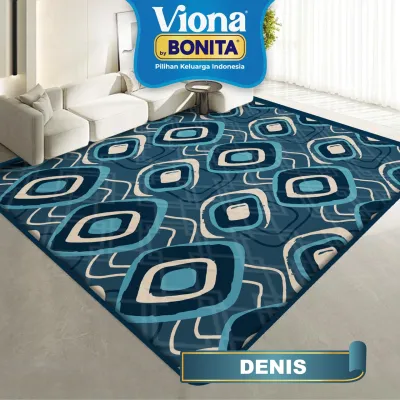 Karpet Geometris Viona Bonita Anti Slip 95x140cm Busa Tebal - Desain Elegan & Nyaman