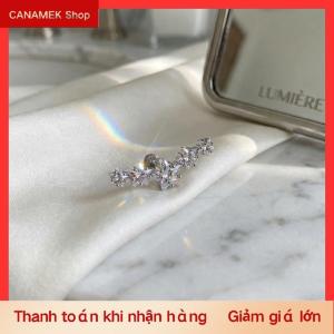 CS Tinh Tế Zircon Sao Stud Bông Tai Cho Phụ Nữ Bạc Tone Thanh Lịch Xỏ Đồ Trang Sức Cho Văn Phòng Trông