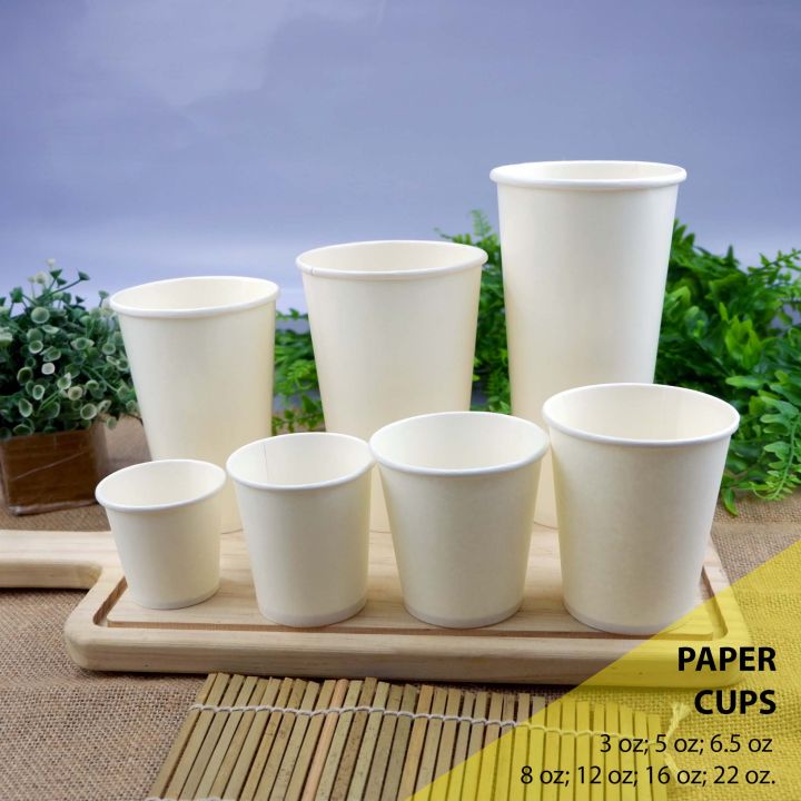Plain Paper Cup (50pcs) 3oz/ 5oz/ 6.5 oz | Lazada PH