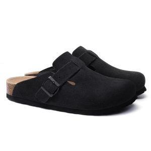 Kidmi New Women Clogs Men Clogs Suede Slippers Fashion Cork Footbed Leather Slippers Classic Mules Soft Antiskid House Slippers2026