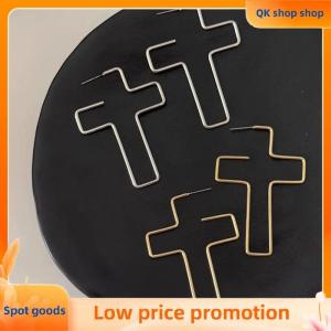 ✨QK shop✨ New Metal Cross Earrings For Women Fashion Drop Hoop Earrings Party Jewelry Gifts