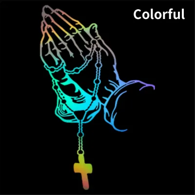 Stylish Motorcycle Prayer Gesture Laser Sticker Set for Auto Car Body and Windshield Decal