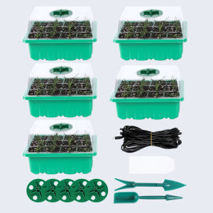 5 Pcs Tray Semai Plus Tutup Dan Lampu Seeding Tray Anti Hama 12 Lubang