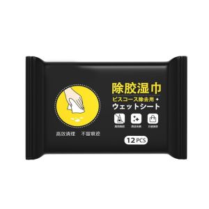 แผ่นเช็ดคราบกาว ผ้าเช็ดกาว ผ้าเปียกลบคราบกาว คราบเหนียว กระดาษเปียกเช็ดคราบสติ๊กเกอร์ 36/12แผ่น