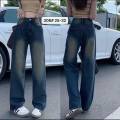 STRAIGHT-CUT DENIM MAONG WIDE-LEG WOMENWEARS BAGGY PANTS FASHION STREETSTYLE CASUAL PARTY CUTE. 