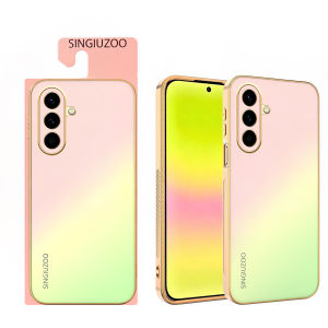 Luxury Gradient AG Matte Phone Case For Samsung Galaxy A32 A33 A34 A35 A36 A37 A42 A52 A53 A52 A54 A55 A56 A57 A71 A72 A73 Electroplated Gold Frame Shockproof Anti Fingerprint Slim Protective Casing