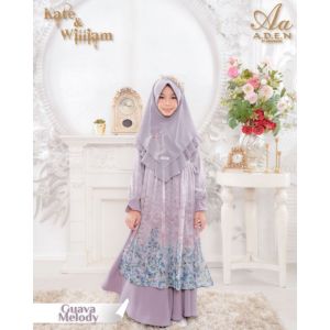 Khimar Anak Queen Kate by Aden Hijab Premium Branded Bahan Cerutty 2 Layer Aksen Ruffle
