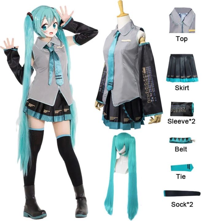 Hatsune Miku Cosplay Costume Miku Cosplay Dress Full Set Female Adult ...