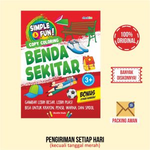 Buku Mewarnai Copy Coloring Benda Sekitar Bonus Stiker Aktivitas Anak