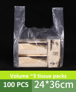 【Local Ready Stock】 50/100psc Handle Plastic Carrier Bags  Food/Fruit Bag  Grocery  Da Bao  Rubbish Bags  Thickened