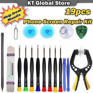 19 PCS Phone Screen Repair Kit Suction Cup Pliers Opening Repair Kit Repair Precision Screwdriver Set Compatible with iPhone iPad Cellphone and Other Smooth Surface LCD Screen Opener