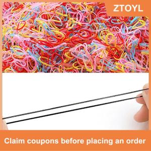 【ZTOYL】 1000pcs Girls Colourful Disposable Rubber Band Elastic Hair Bands Headband Children Ponytail Holder Bands For Kids Accessories