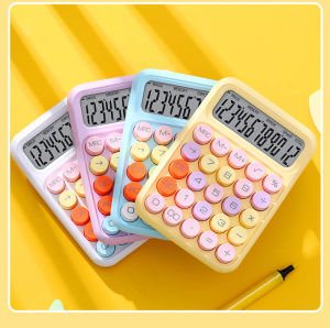 Máy Tính Để Bàn Mini Pastel Phím Tròn 12 Số LCD Lớn – Calculator Cute Nhỏ Gọn Học Sinh Văn Phòng