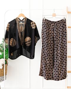 ONE SET OUTER BATIK CROP CELANA KULOT BASIC BATIK MODERN SETELAN BATIK KANTOR SERAGAM BATIK UNIFORM