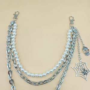 Elegant MultiLayered Metal Bowknot Chain Waist Accessory for Various Outfit Women Men Fashion Enthusiasts Pants Chain