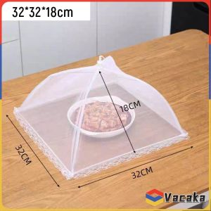 Vacaka 1pc White Mesh Food Cover Anti-Fly Vegetable Cover Foldable Mesh Screen