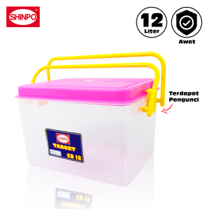 SHINPO Target Container Box Plastik with Lock Klip Pengunci 12 L