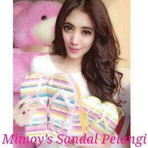 Sandal Nyaman untuk Acara: Sandal Jepit Wanita Wedges Floral Biru By Mimoy