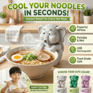 Portable Baby Food Cooler Elephant Fan Mini Clip-On Food Cooling Fan Coffee Chiller Mini Cooling Device Hanging Fan For Kids
