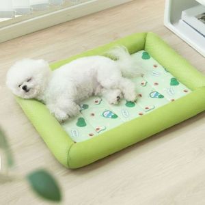 OUTOPEN Breathable Cooling Puppy Bed Square Soft Pet Cooling Mat Durable Dirt-resistant Dog Cat Beds for Dogs Cats