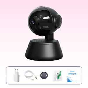 V380 Q6 Black CCTV Camera 1080P HD360 PTZ Control Wifi Connect toCellphone Night Vision ALARM pet camera