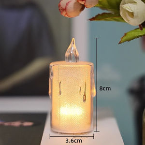 2pcs LED Flameless Glowing Candle Flickering Light Romantic Crystal Candles Lamp Christmas Wedding Decor