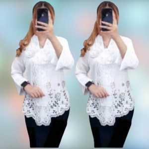 Atasan Kebaya Encim Floy Laser Cut Abaya Wanita