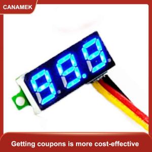 【CANAMEK】 Siêu nhỏ màu xanh lá cây kỹ thuật số DC 0.28 inch siêu nhỏ kỹ thuật số DC điện áp Meter LED điện áp hiển thị có thể điều chỉnh hiển thị kỹ thuật số ba dây DC0-100V Pin Vôn kế