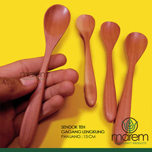 SENDOK KAYU PUDING/DESSERT/TEH | SENDOK KAYU SAWO 15 CM