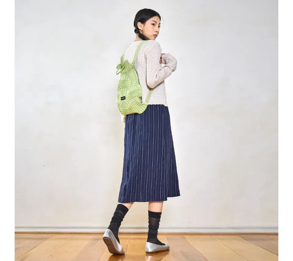 PLEATSMAMA Bow Backpack Glitter Knit Bag - 6 Colors | Lazada