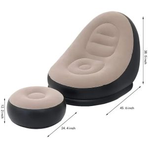 Kursi Sofa Santai Angin dengan Sandaran Kaki Inflatable Portable