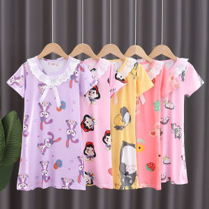 ชุดนอน Wander ดิจิทัล การ์ตูนน่ารัก ชุดนอนเจ้าหญิงแขนสั้น บางสํา เสริมความสวยให้ดี สำหรับ เด็กผู้หญิง 23619