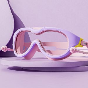 SERAPHYXO with Ear Plug Kids Swim  Anti Fog Large Frame Swimming  Pool Swim Eye Wear PC Glass Diving  Set Boys and Girls