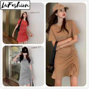 Summer New Fashion Womens Dresses Slim O-Neck Short Sleeve T-Shirt Dress