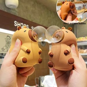 JOYNCLEON Capybara Squishy Máy Thổi Bong Bóng đồ chơi căng thẳng Relief Keychain động vật dễ thương bóp vui vẻ Quà Tặng