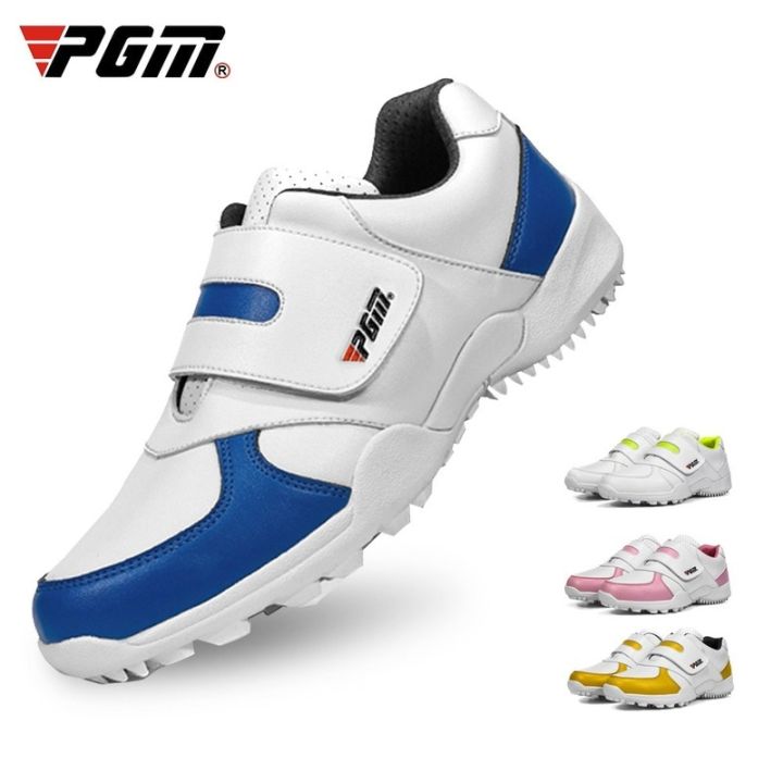 PGM Children Boys Girls Golf Shoes Anti-skid Leather Outdoor Kids Sneakers Sports Shoes XZ054